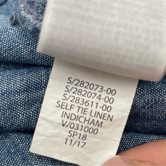 Gap Size 4 Wide Leg High Rise Chambray Pants Cotton Lightweight Beach Casual - Picture 9 of 14